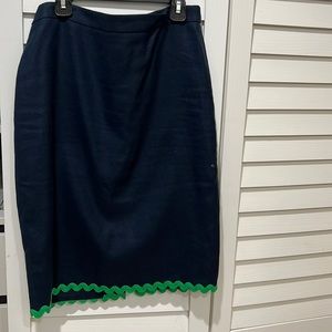 JCREW Linen Pencil Skirt size 2 Navy